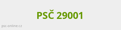 PSČ 29001